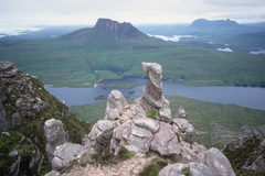 Loch Lurgainn, Stac Pollaidh and Suilven, from Sgòrr Tuath.
