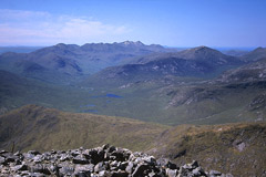 Looking south-west from the summit of Stob Ghabhar, down Glen Kinglass.