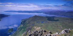 Loch Hourn, the Sound Of Sleat and Skye, from Beinn Sgritheall.