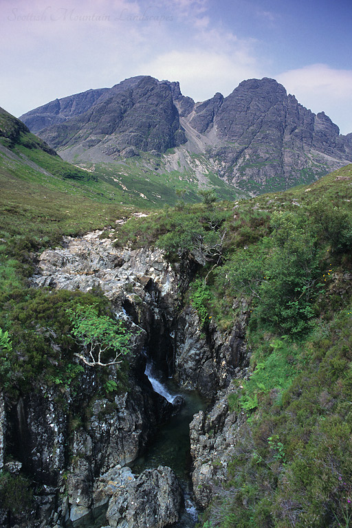 Blà Bheinn, the highest of a group of hills known as the Cuillin Outliers, from the east.