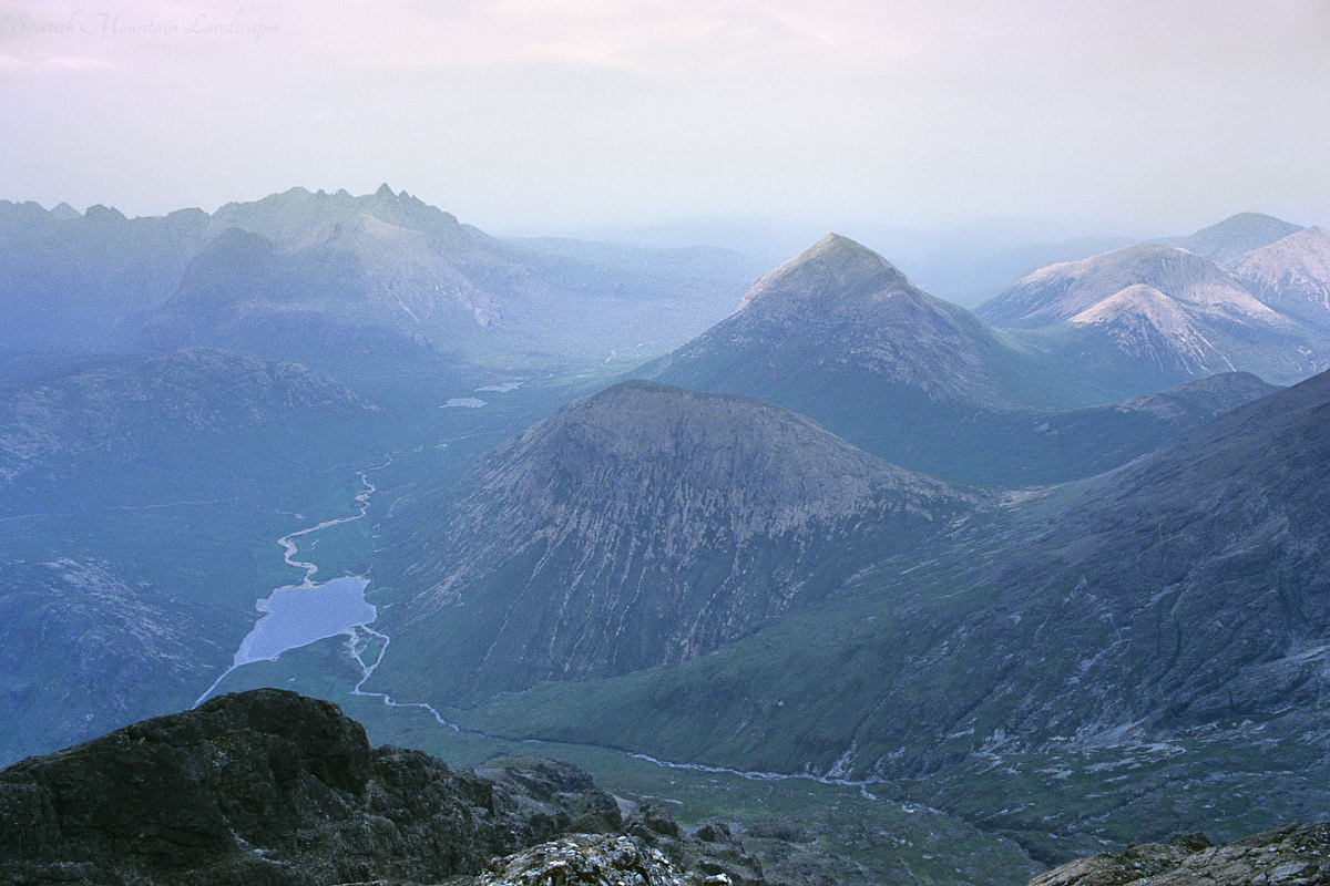 View north-west, from the summit of Blà Bheinn.