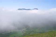 The summit of Stob a'Choin above the clouds, from Stob Invercarnaig.