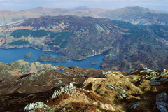 Looking into the heart of The Trossachs, from the summit of Ben Venue.