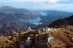 Looking east from the summit of Ben Venue, over Loch Achray and Loch Venachar.