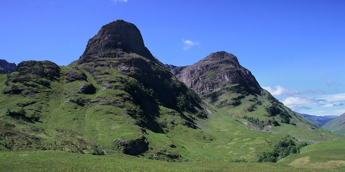Two of the Three Sisters of Glencoe: Geàrr Aonach and Aonach Dubh. Geàrr Aonach and Aonach Dubh.