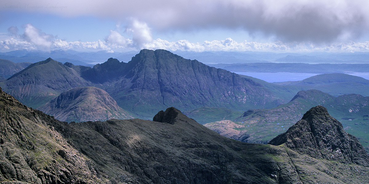 Blà Bheinn, from the summit of Am Basteir. Blà Bheinn, from Am Basteir.