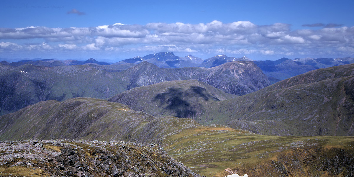 Looking north from the summit of Stob Ghabhar. Looking north from Stob Ghabhar.